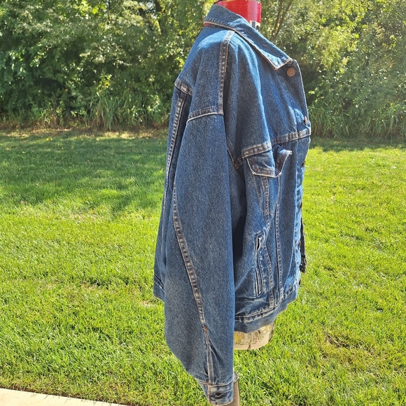 RARE vintage Levi's flannel blanket lined jean jacket size XL - Picture 6 of 12